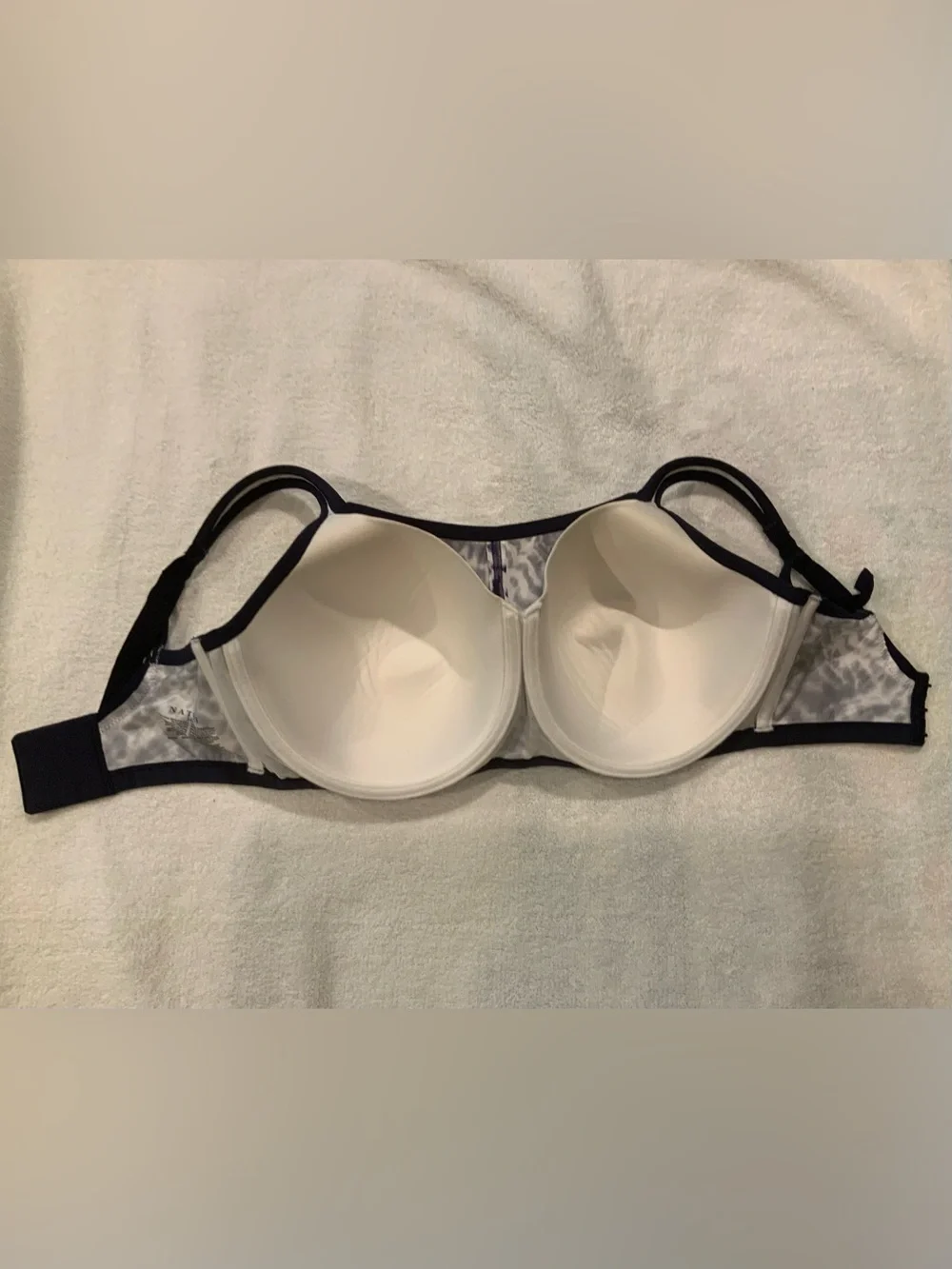 Natori Navy and White Animal Print Bra